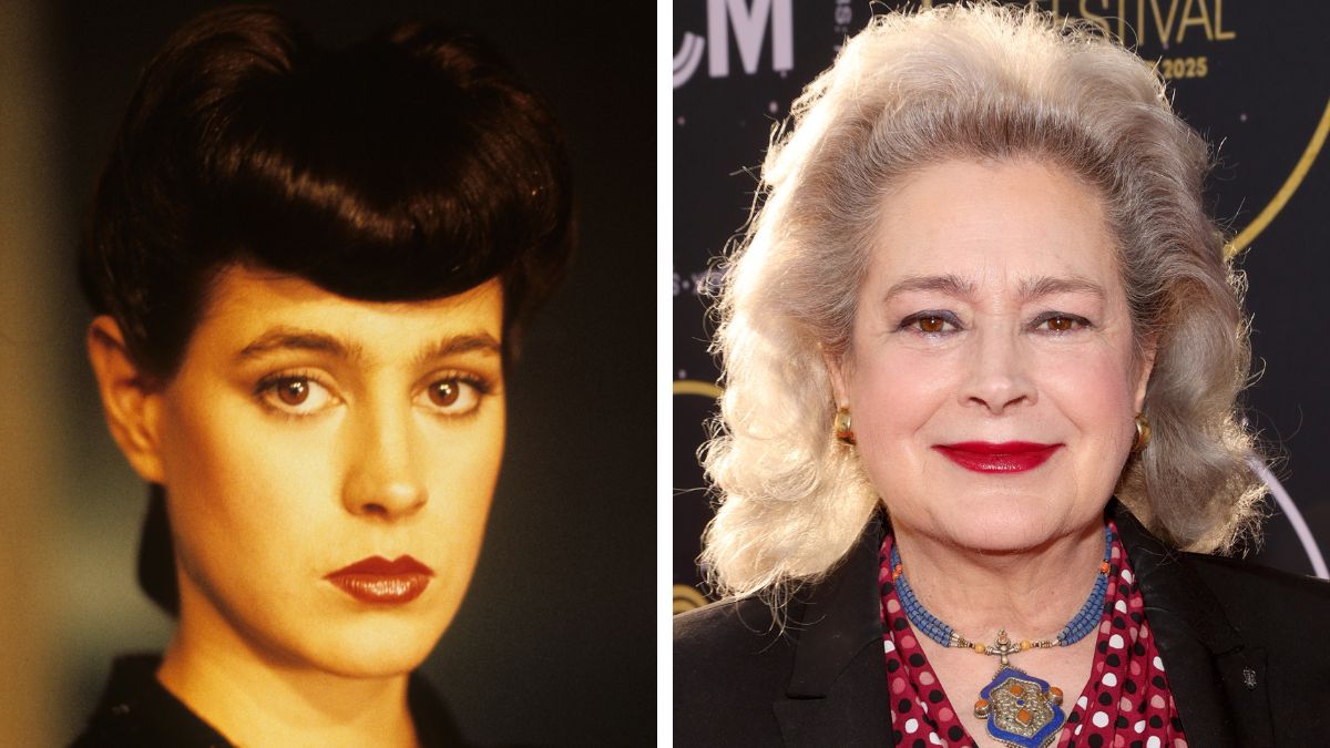 Left: Sean Young in 'Blade Runner' (1982); Right: Sean Young in 2025