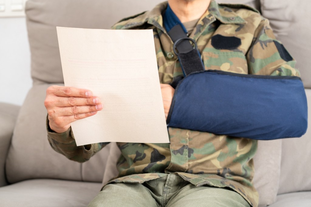 Veteran reading a letter