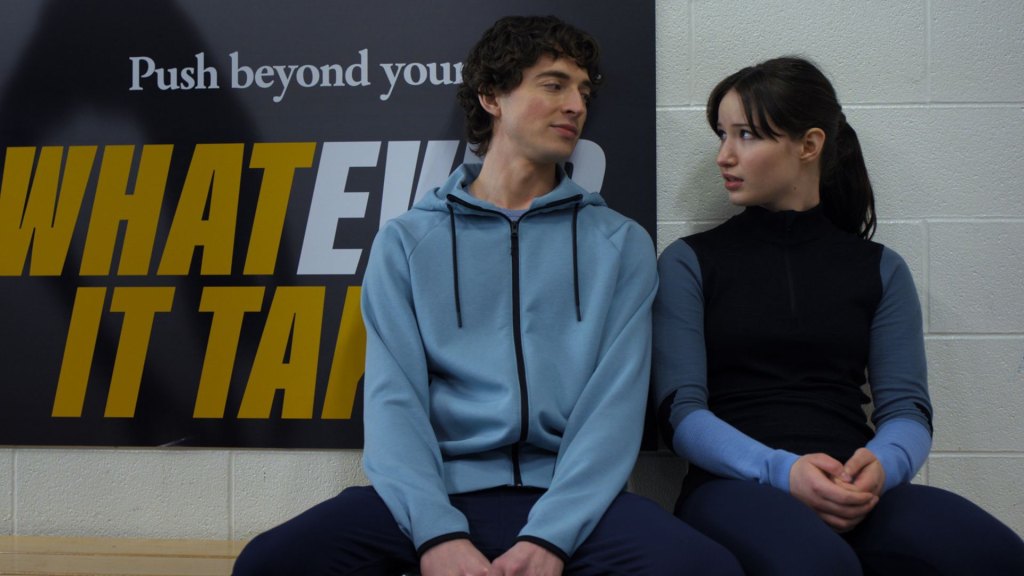 Oliver "Olly" Atkins as Freddie O'Connell and Madelyn Keys as Adriana Russo in 'Finding Her Edge'