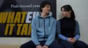 Oliver "Olly" Atkins as Freddie O'Connell and Madelyn Keys as Adriana Russo in 'Finding Her Edge'