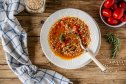 A bowl of bean and barely soup, a top GLP-1 food