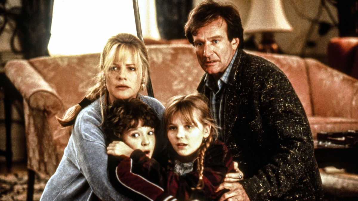 Bonnie Hunt, Bradley Pierce, Kirsten Dunst, Robin Williams, Jumanji, 1995