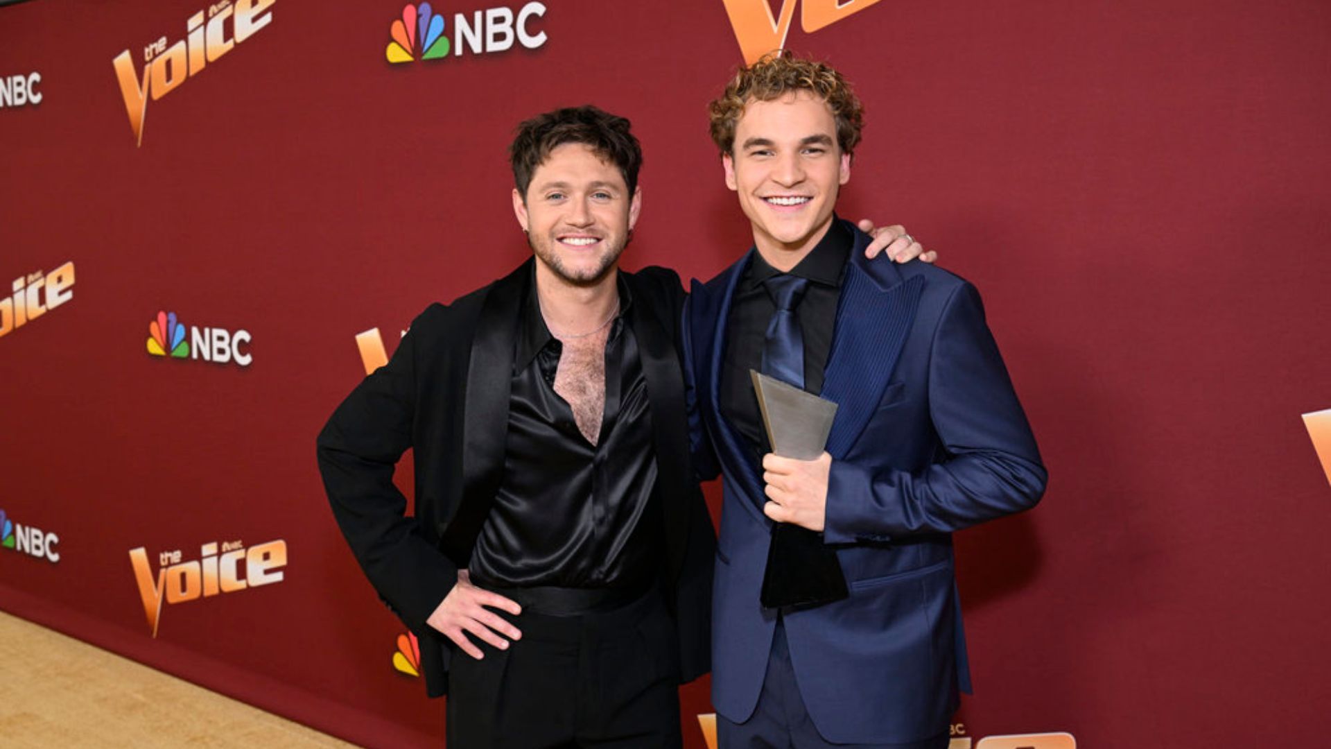 Niall Horan and Aiden Ross at 'The Voice' Finale