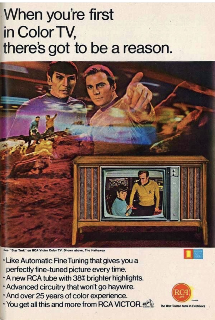 RCA ad for color TVs and Star Trek