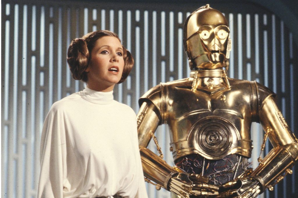 Carrie Fisher and Anthony Daniels in 'The Star Wars Holiday Special'