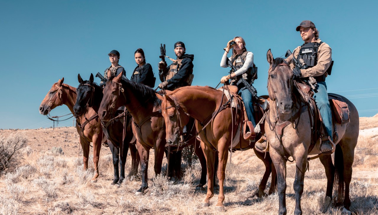 Tatanka Means as Miles, Ash Santos as Andrea, Logan Marshall-Green as Pete Calvin, Arielle Kebbel as Belle, and Luke Grimes as Kayce Dutton, Marshals, 2026