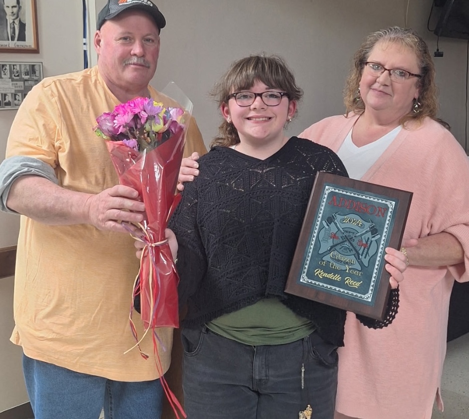 Kendelle won Citizen of the Year at this year's firemen’s banquet