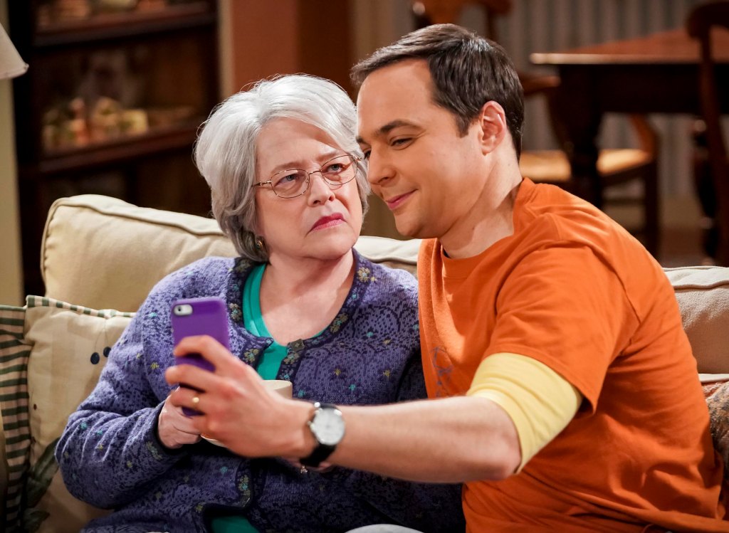 THE BIG BANG THEORY, from left: Kathy Bates, Jim Parsons, 'The Consummation Deviation', (Season 12, ep. 1208, aired Nov. 8, 2018).