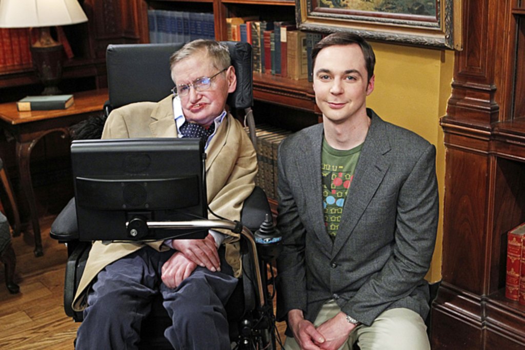 BIG BANG THEORY, (from left): Stephen Hawking, Jim Parsons, 'The Hawking Excitation', (Season 5, ep. 521, aired April 5, 2012). 
