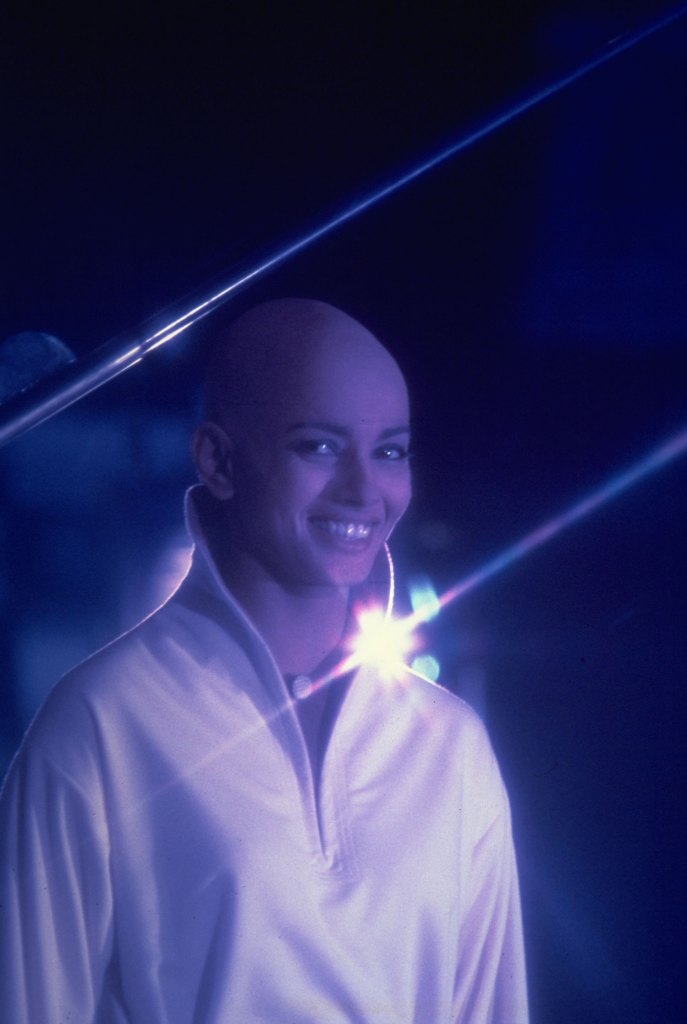 Behind-the-scenes shot of Persis Khambatta as Lt. Ilia