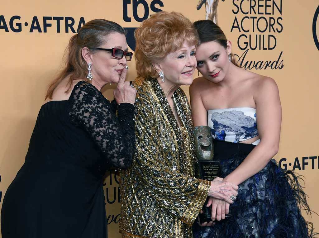 Carrie Fisher, Debbie Reynolds and Billie Lourd in 2015