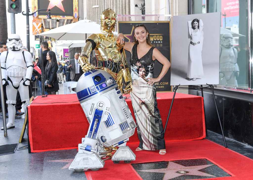 Billie Lourd pays tribute to her mom's Star Wars legacy during the ceremony for her posthumous star on the Hollywood Walk of Fame in 2023