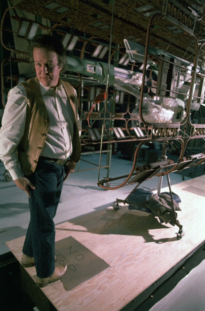 Special effects supervisor Douglas Trumbull with the model of the Enterprise