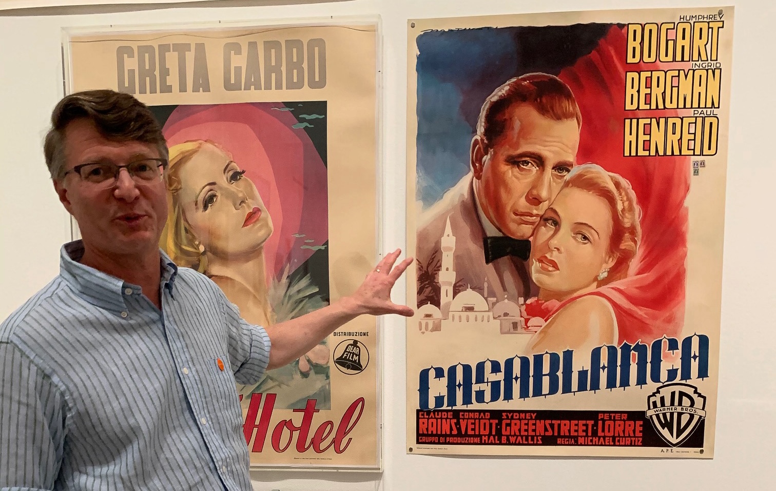 Dwight Cleveland shows off classic movie posters from his vast collection