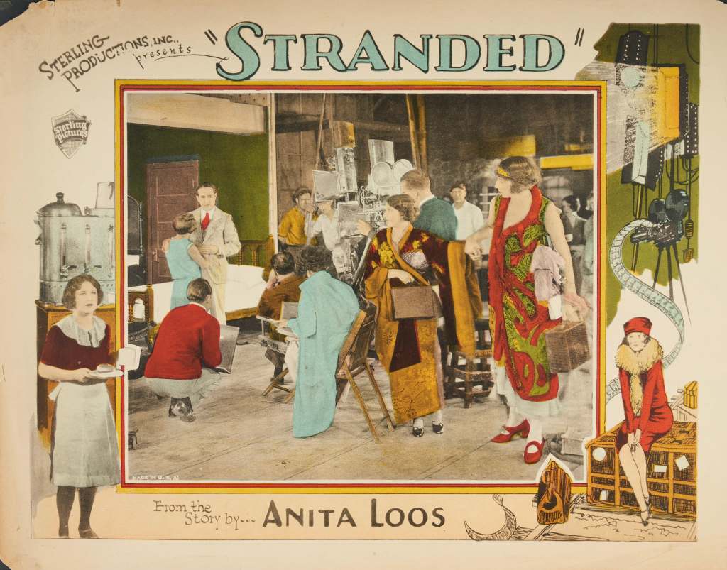 A poster for Stranded, a 1927 silent film with a story by Anita Loos