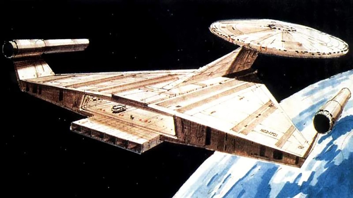 The starship Enterprise designed for the unfilmed Planet of the Titans