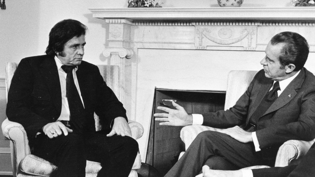Johnny Cash and Former President Richard Nixon in 1972