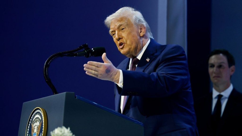 President Donald Trump in Davos, Switzerland