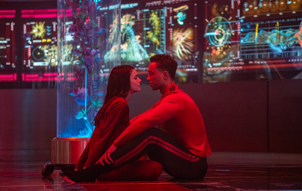 L-R: Zoë Steiner as Tarima Sadal and Sandro Rosta as Caleb Mir in season 1 , episode 8 of Star Trek: Starfleet Academy streaming on Paramount+. 