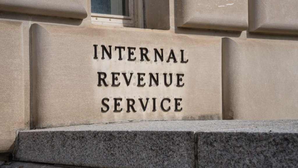 Sign at the Internal Revenue Service in Washington
