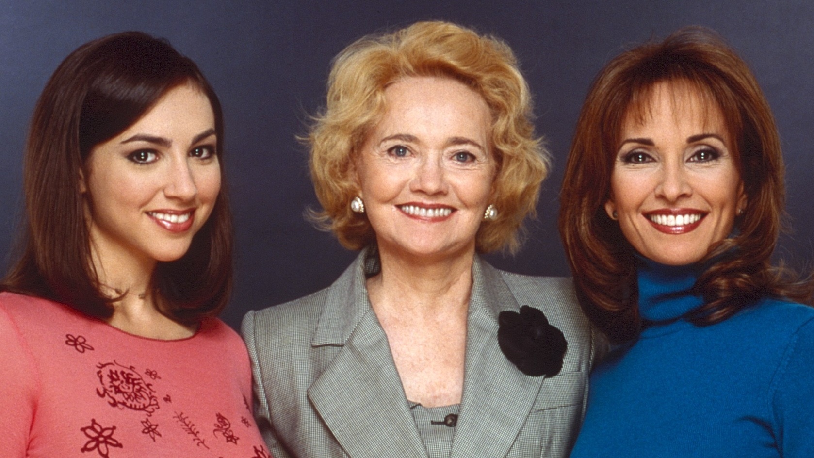 Soap stars Eden Riegel and Susan Lucci with 'All My Children' creator Agnes Nixon (center) in the '90s