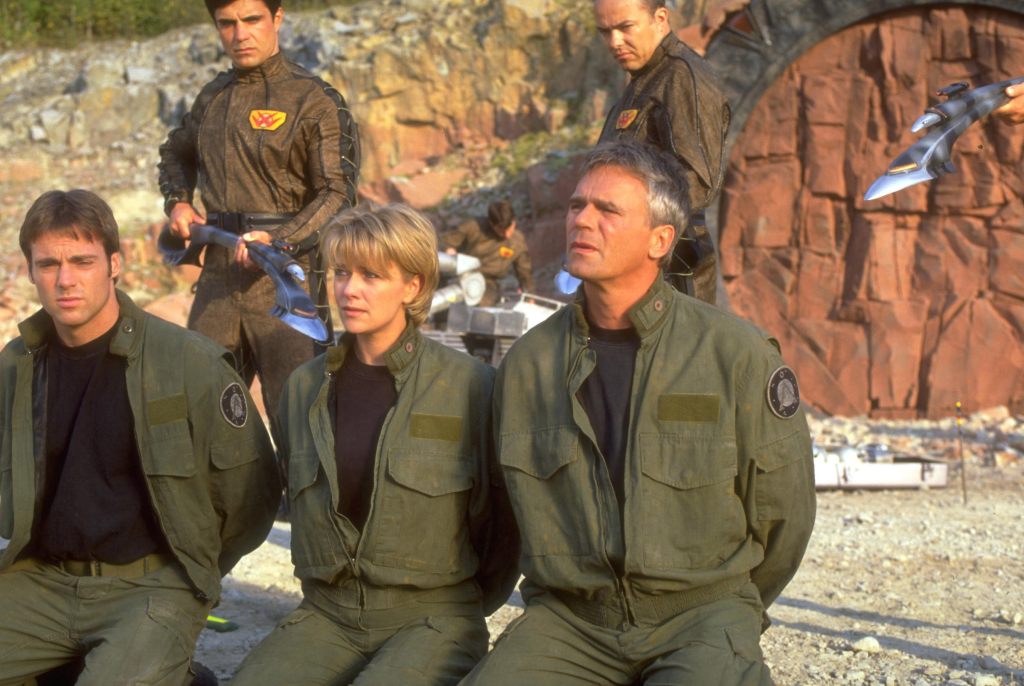 STARGATE SG-1, (l to r): Michael Shanks, Amanda Tapping, Richard Dean Anderson, 1997-2007.
