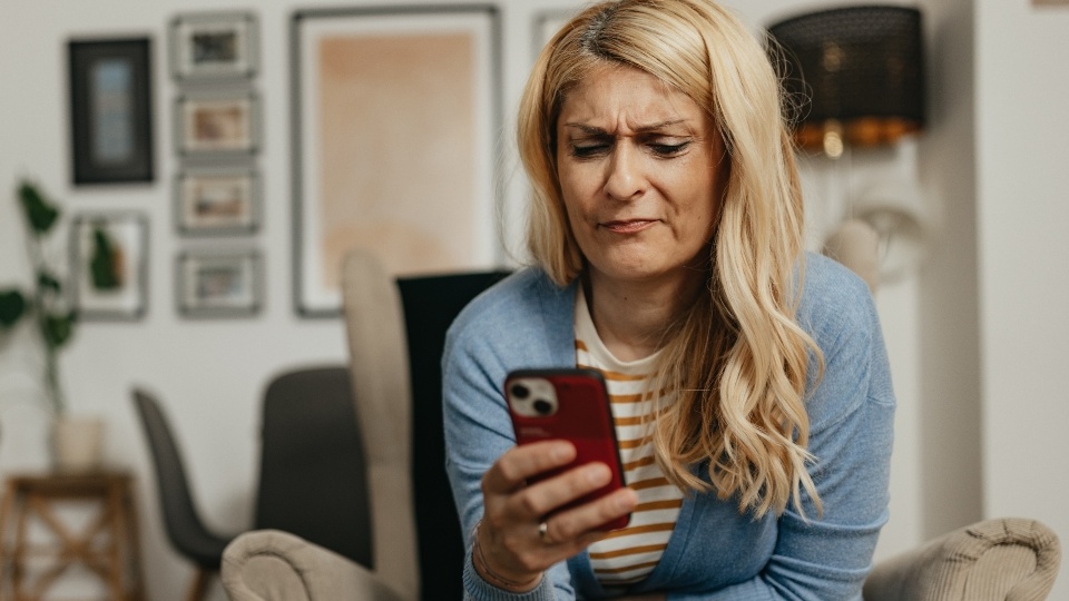 Woman looking at her phone