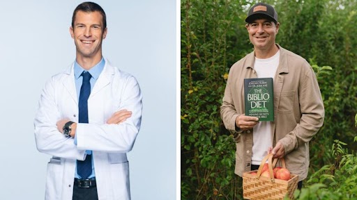 Side by side images of Biblio Diet authors Josh Axe, DC and Jordan Rubin