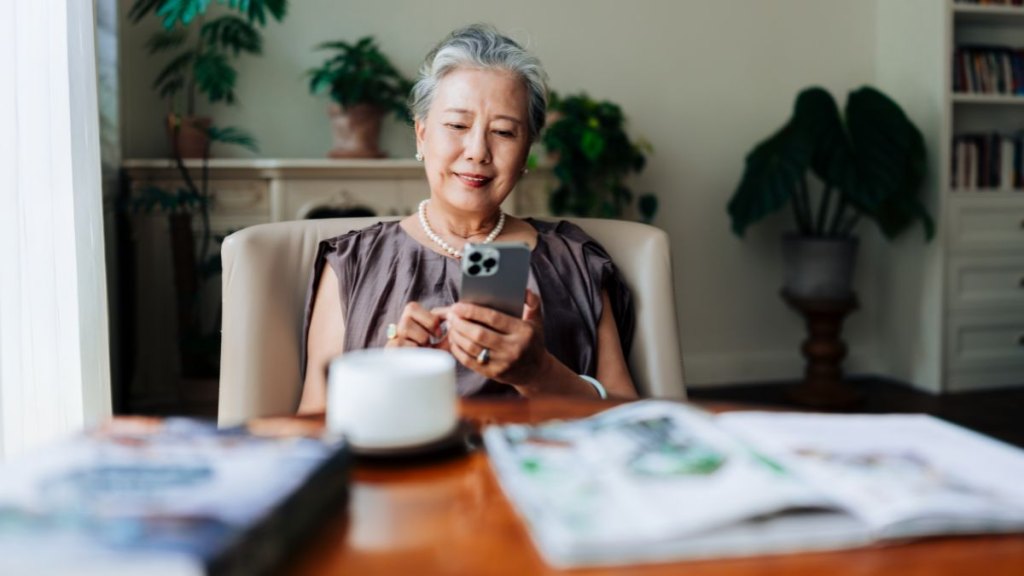 woman with phone