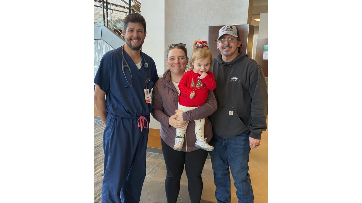 Dr. Brown (left) remains in touch with Crystal, Craig and Berkley, now 2