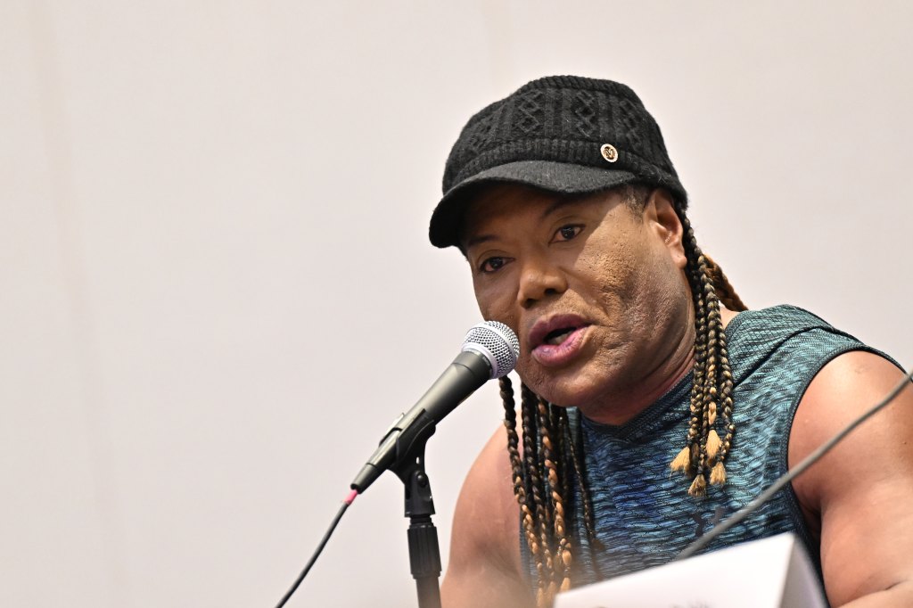 Christopher Judge speaks onstage during "Talkin' God of War with Christopher Judge" panel at 2025 DragonCon at Hyatt Regency Atlanta on August 29, 2025 in Atlanta, Georgia. 