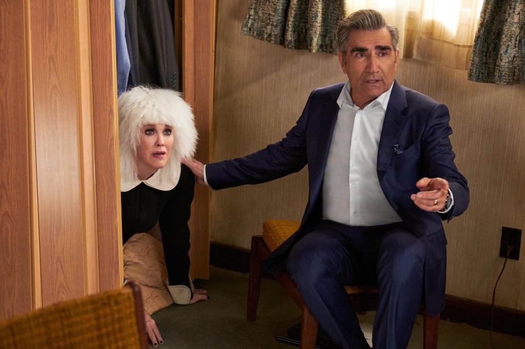 Catherine O'Hara and Eugene Levy in a 2020 episode of Schitt's Creek