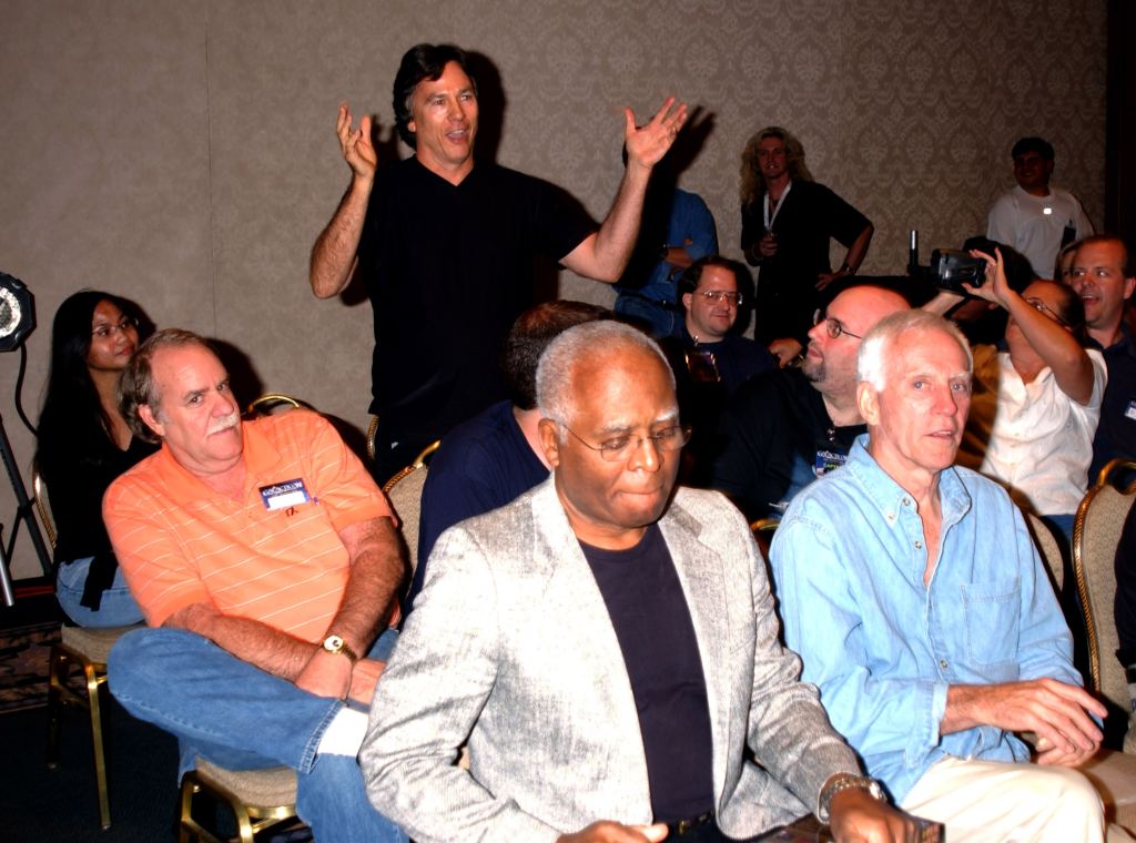 Richard Hatch questions Ron Moore about his version of "Battlestar Galactica" 
