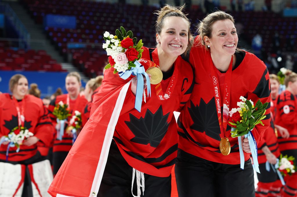 Marie-Philip Poulin and Laura Stacey
