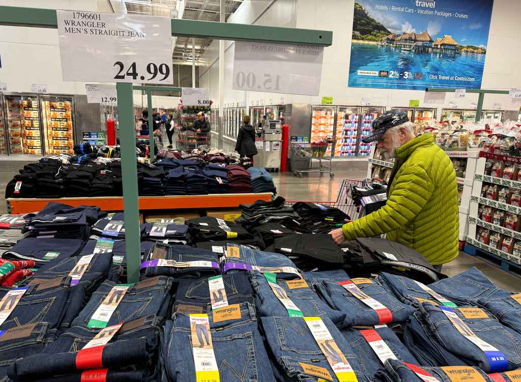 Customer shopping in Costco