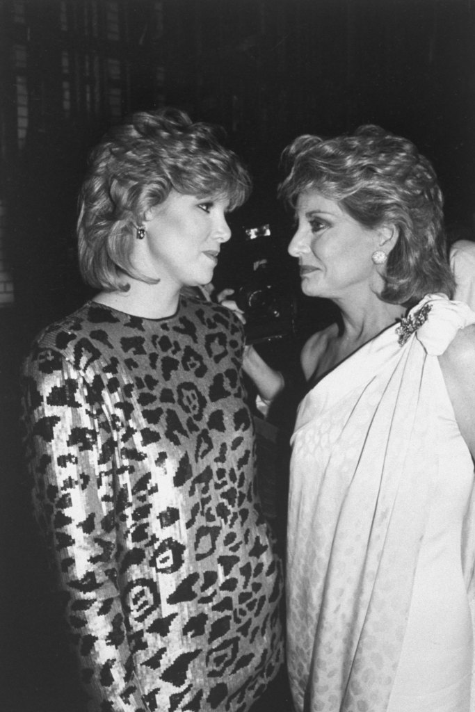 Joan Lunden and Barbara Walters dressed glamorously