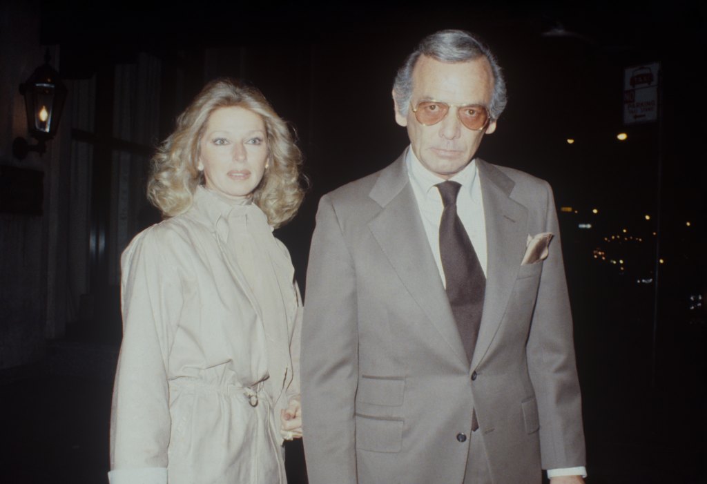 David Janssen with is wife Dani on the street; circa 1970; New York. 