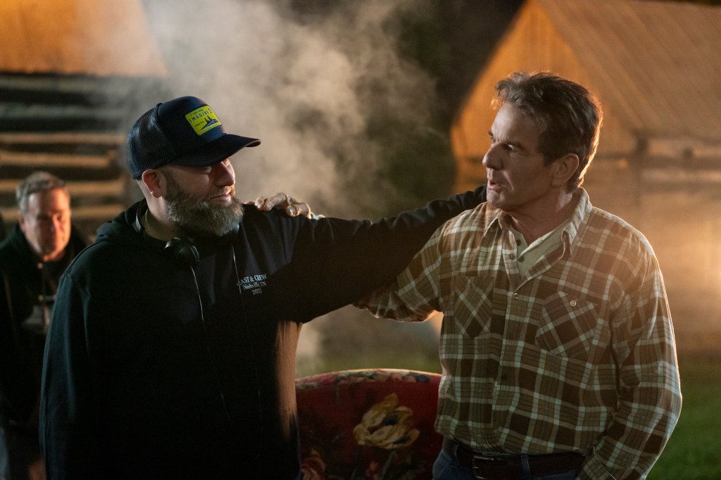 Director Andrew Erwin and Dennis Quaid as "Arthur" in I Can Only Imagine 2