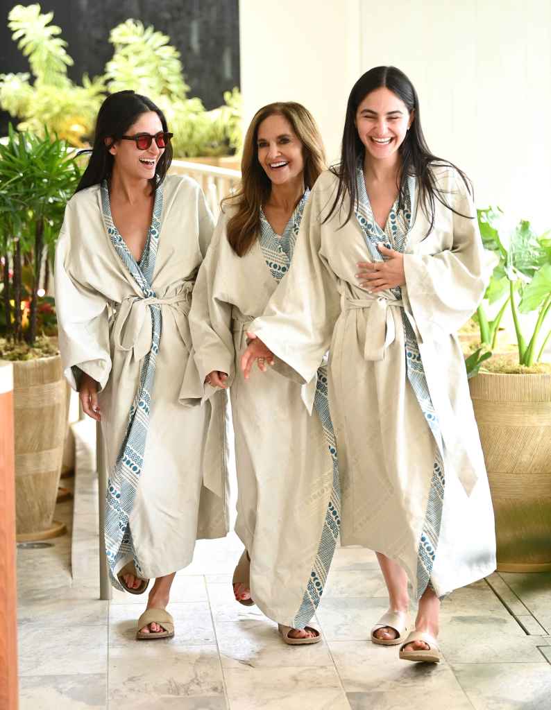 Joy Bauer at the spa with her daughters, Ayden Jane and Jesse