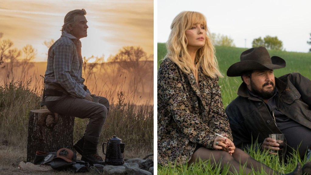 Left: Kurt Russell in 'The Madison'; Right: Kelly Reilly and Cole Hauser in 'Yellowstone'
