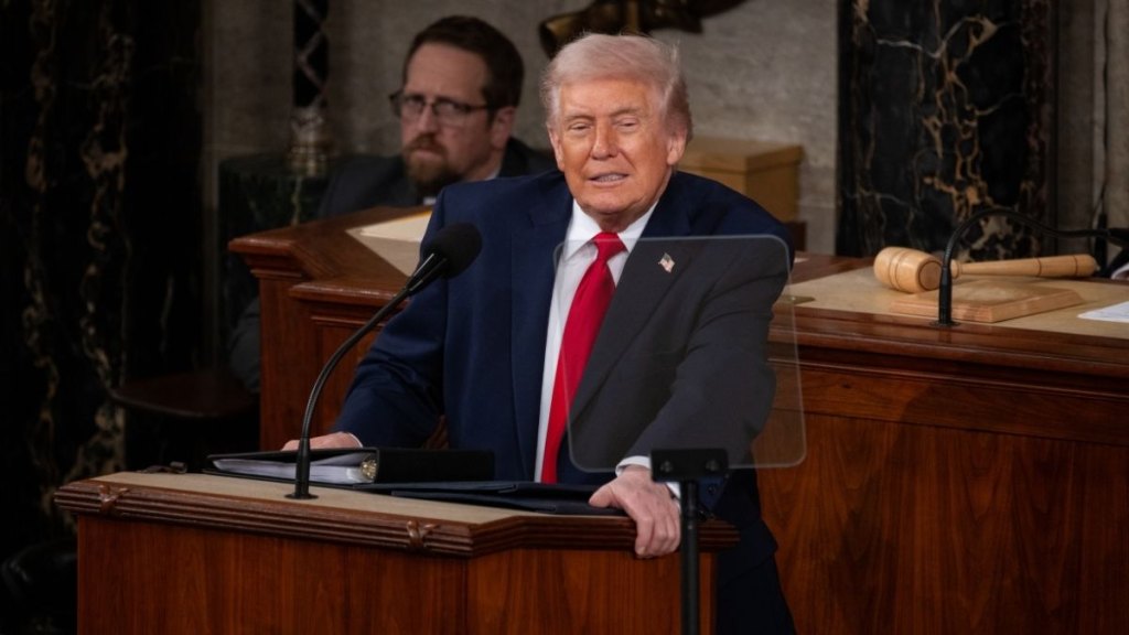 President Donald Trump at the 2026 State of the Union address