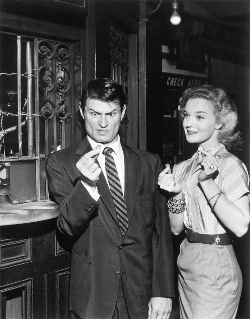 THE LARRY STORCH SHOW, from left: Larry Storch, Dorothy Hart, 1953