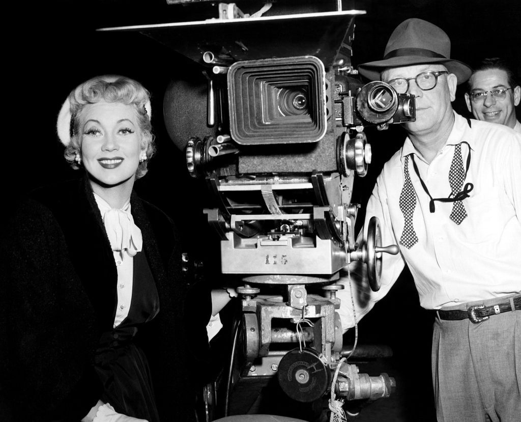 PRIVATE SECRETARY, from left, Ann Sothern, cinematographer Robert Pittack, on-set, 1953-57