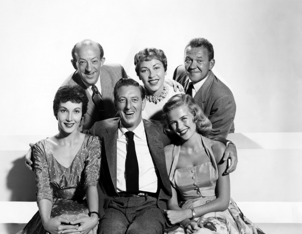 WHERE'S RAYMOND?, [aka THE RAY BOLGER SHOW], (top) Charles Cantor, Christine Nelson, Richard Erdman; (bottom) Sylvia Lewis, Ray Bolger, Marjie Millar, 1953-1955