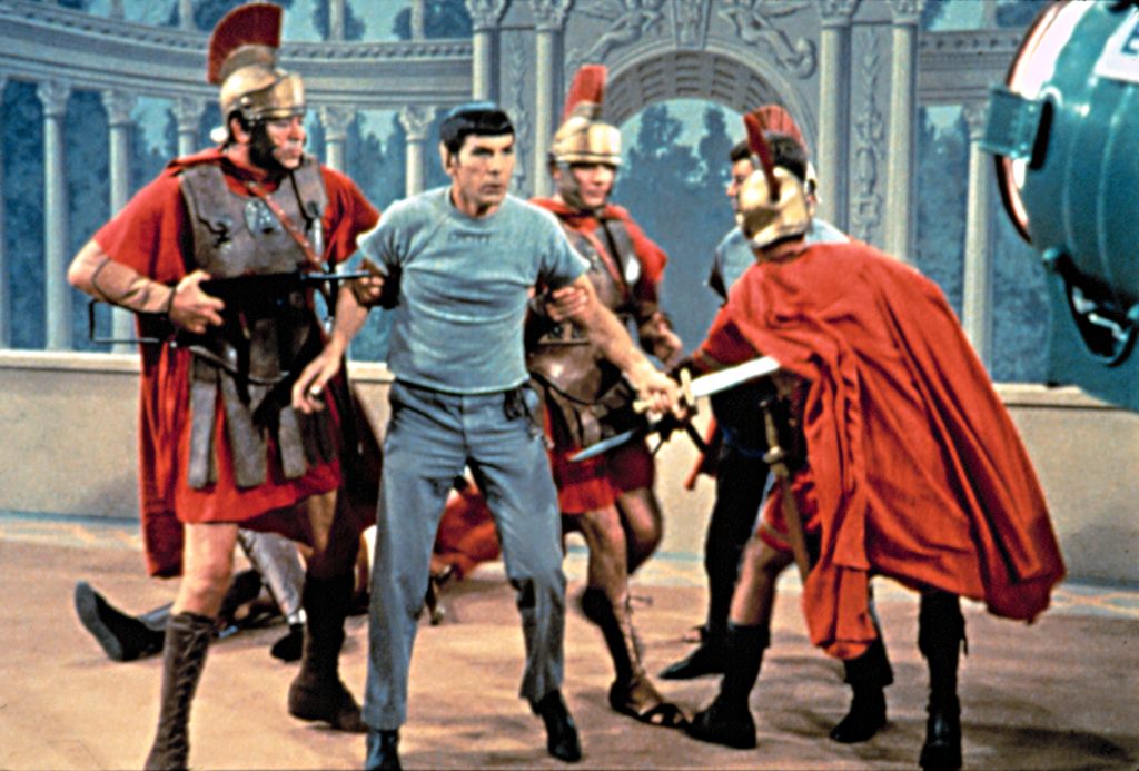 STAR TREK, 1966-69, Leonard Nimoy, in Ep#43, "Bread and Circuses," 3/15/68. 