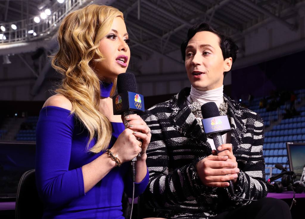 Tara Lipinski and Johnny Weir during the 2018 Winter Olympics in PyeongChang, South Korea