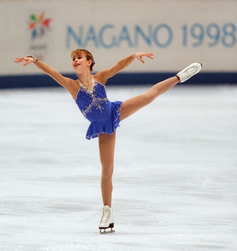 Tara Lipinski performs her gold medal-winning free skate at the 1998 Winter Olympics in Nagano, Japan