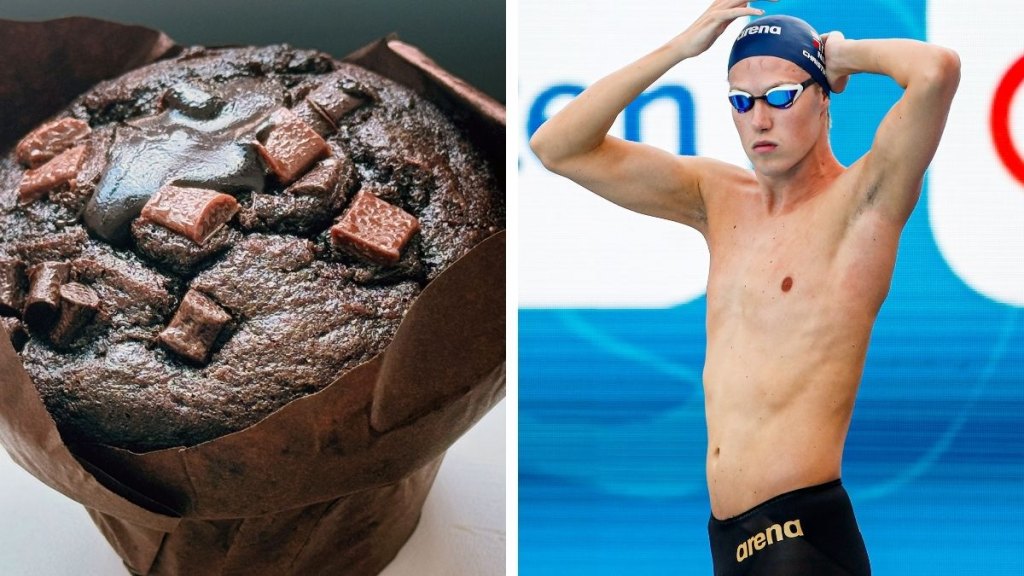 chocolate muffins at the Paris Olympic Village