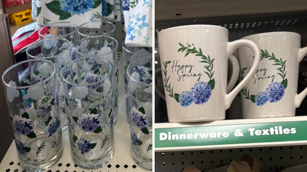 Dollar Tree Spring glasses and mugs