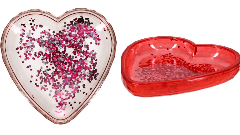 Dollar Tree Glitter Heart Plates